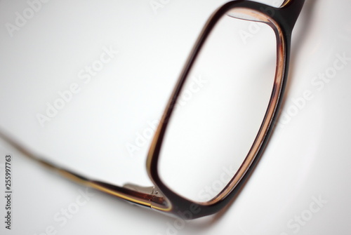 Computer Glasses in brown frame on a white background