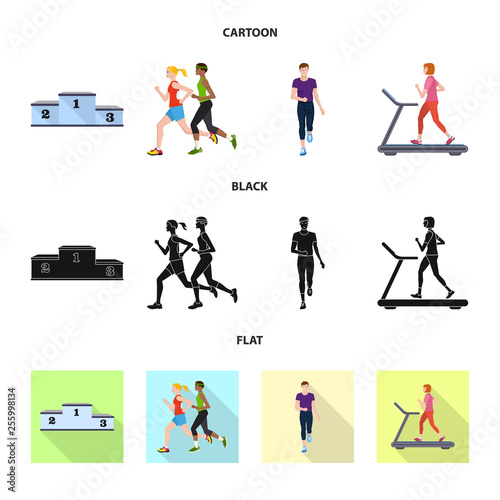 Isolated object of sport  and winner logo. Set of sport  and fitness  vector icon for stock.