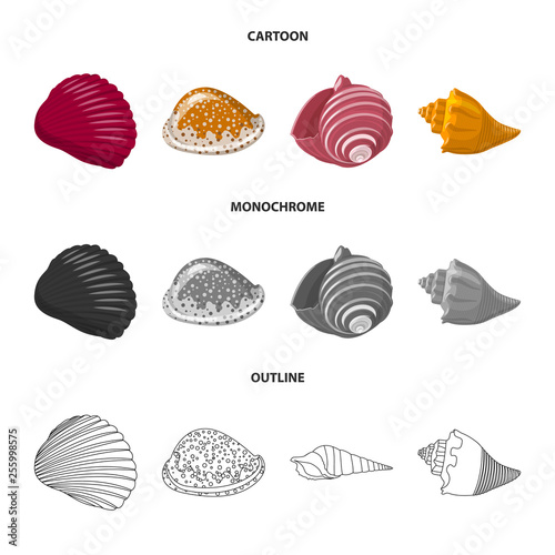 Isolated object of animal and decoration logo. Collection of animal and ocean vector icon for stock.