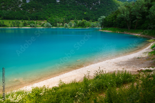 amazing blue water in the mountain Tenno lake