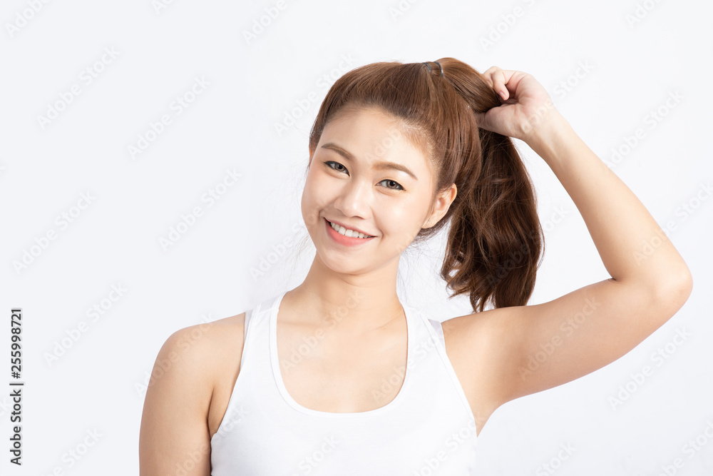 Beautiful Attractive Charming Asian woman smile feeling so confident and happiness with Healthy skin,Isolated on white background,Beauty Concept Beautiful Attractive Charming Asian woman smile feeling so confident and happiness with Healthy skin,Isolated on white background,Beauty Concept