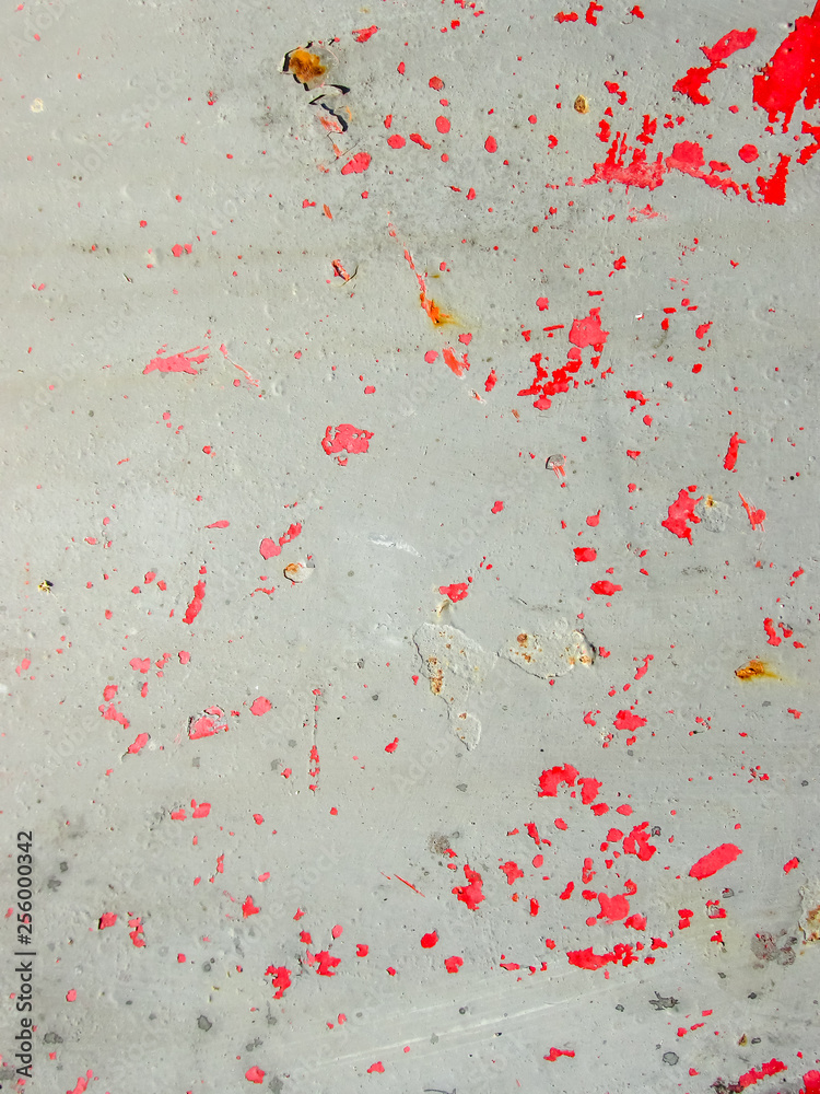 Fototapeta premium Grey Metal Plate With Red Painted Dots