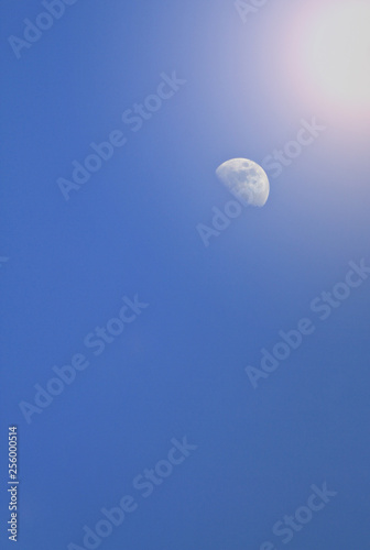 moon and sunlight
