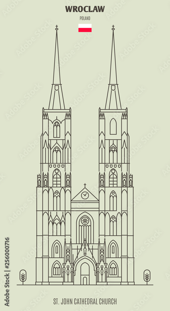 St. John Cathedral Church in Wroclaw, Poland. Landmark icon
