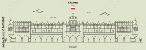 Sukiennice in Krakow, Poland. Landmark icon