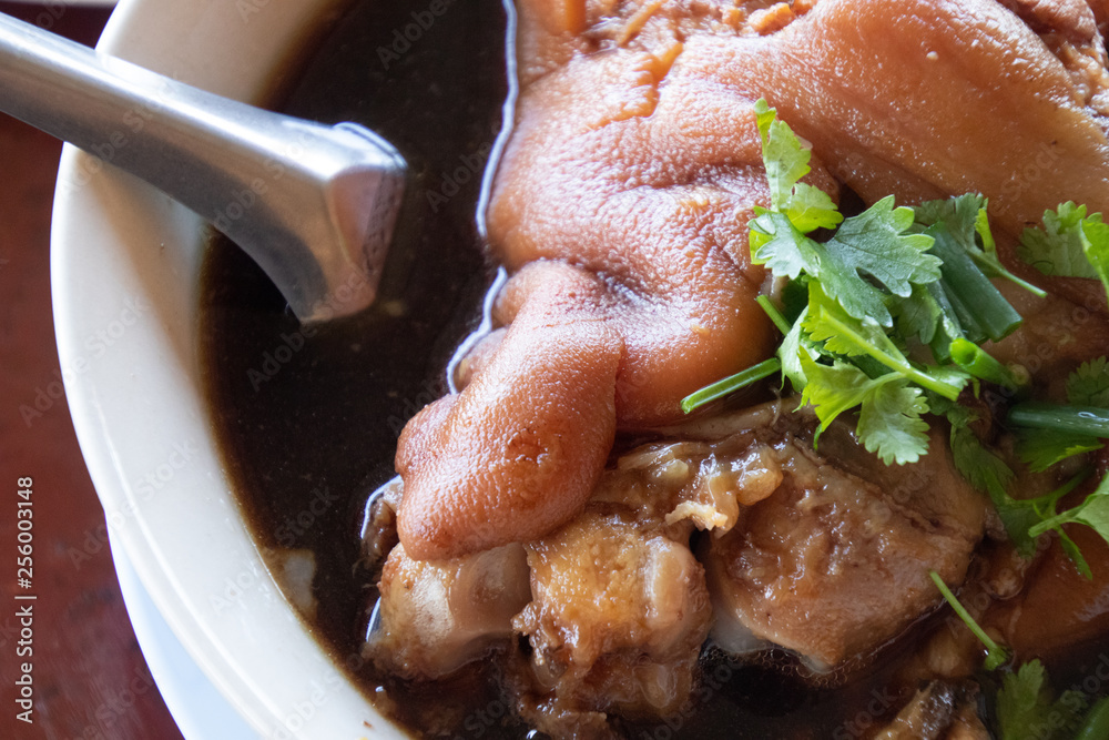 Braised pork leg or Pork leg stewed is a classic pork dish from mainland China, red cooked using