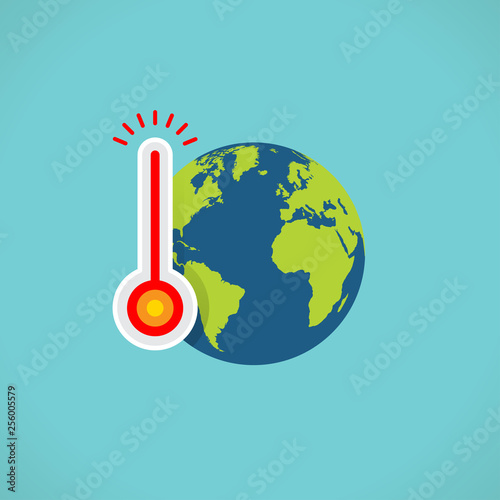 flat color global warming icon