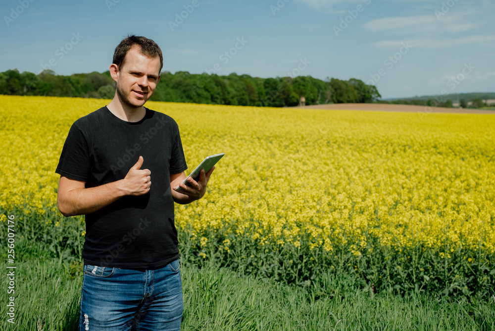 Agriculture Farmer holding tablet