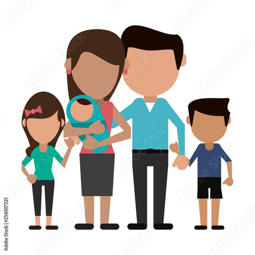 Family avatar faceless cartoon