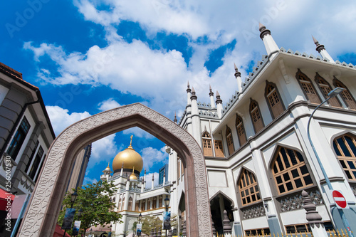 Travel in Singapore at Sultan Mosque in Arab street district landmark.