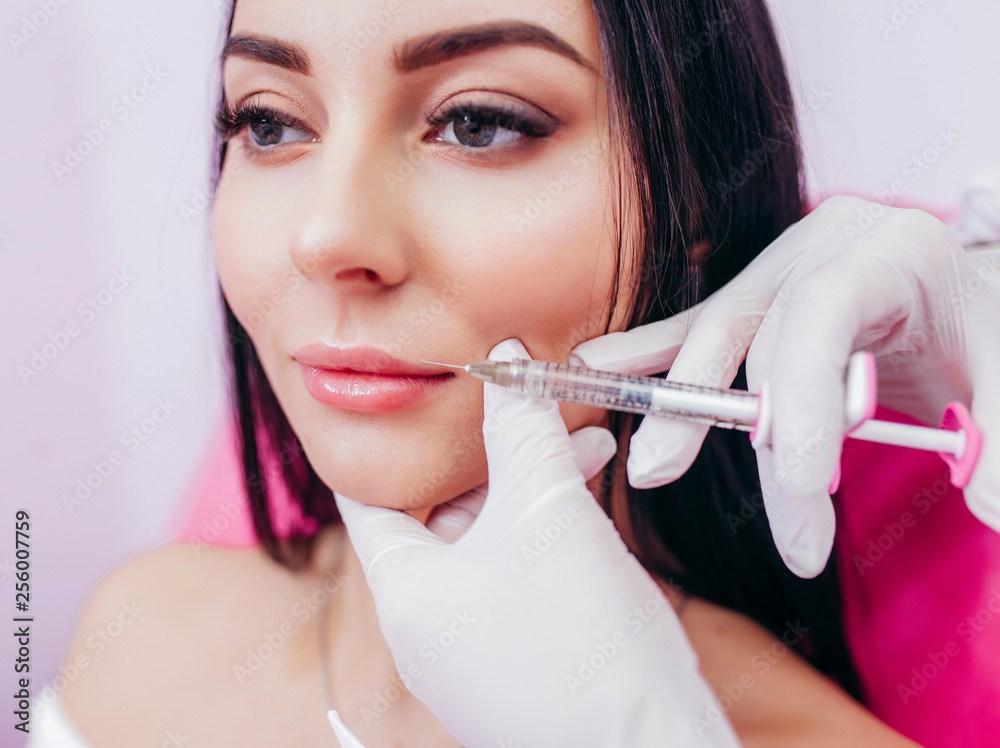 Injections of the lips. Correction form the upper lip. Injection of