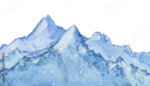  watercolor snow  peaks © dvoriankin