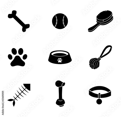 Dog vector icon set. 