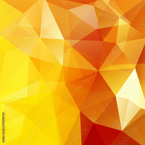 Abstract mosaic background. Triangle geometric background. Design elements. Vector illustration. Yellow, orange colors.