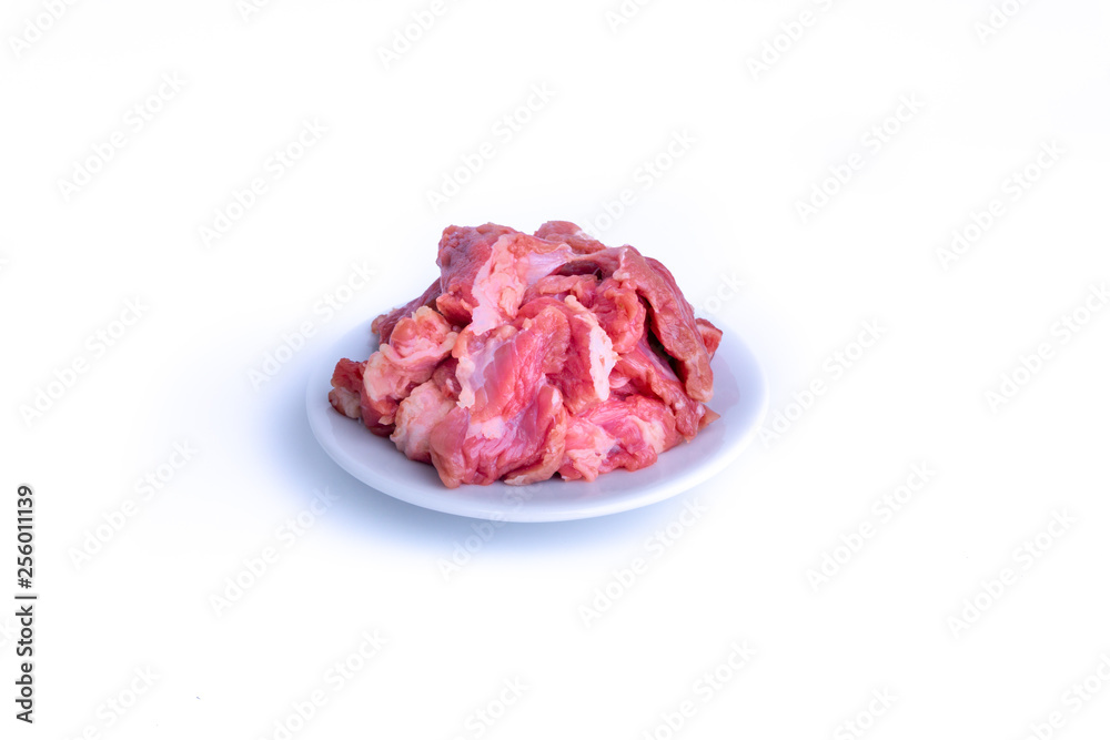 Fresh raw beef steak isolated on white background with selective focus Fresh raw beef steak isolated on white background with selective focus