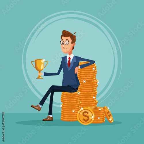 Businessman banker cartoon