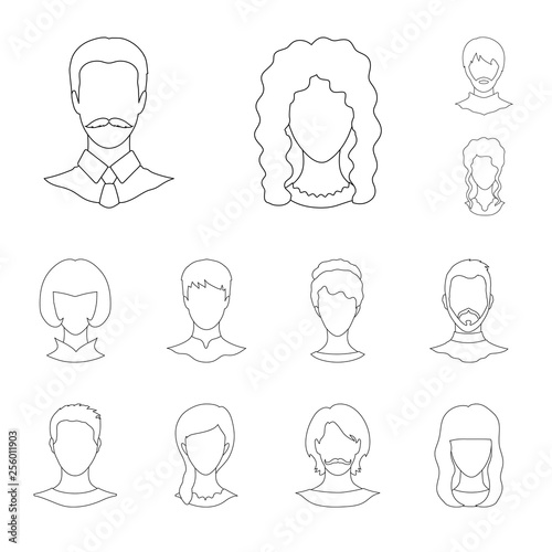 Vector design of professional and photo icon. Set of professional and profile stock vector illustration.