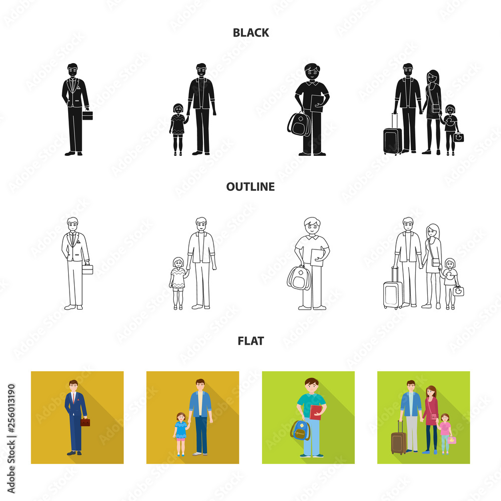 Isolated object of character and avatar symbol. Set of character and portrait stock vector illustration. Isolated object of character and avatar symbol. Set of character and portrait stock vector illustration.