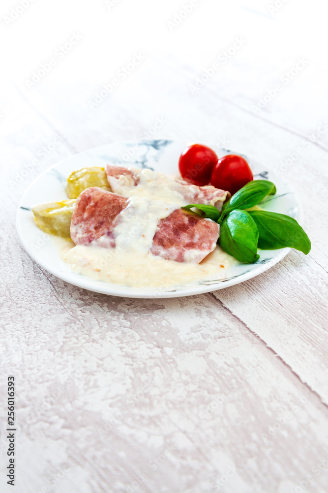 Baked Endives with ham and Bechamel sauce Baked Endives with ham and Bechamel sauce