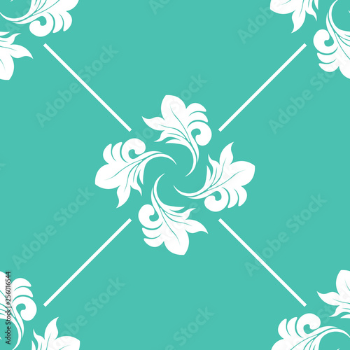 abstract floral seamless pattern with netting and leaves