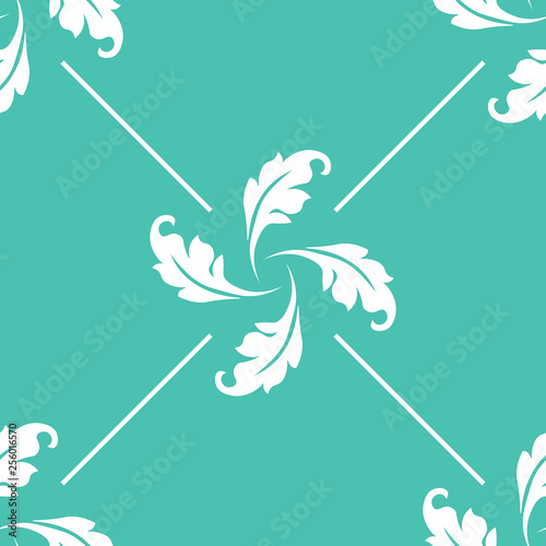 abstract floral seamless pattern with flowers, netting and leaves