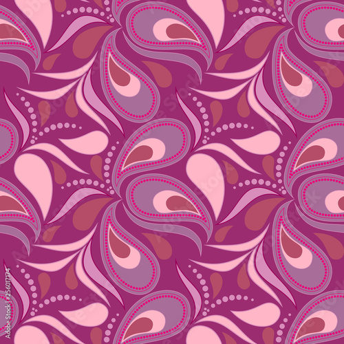 Seamless colorful pattern with paisley. Classic ethnic ornament. Vector print. Use for wallpaper, pattern fills,textile design.