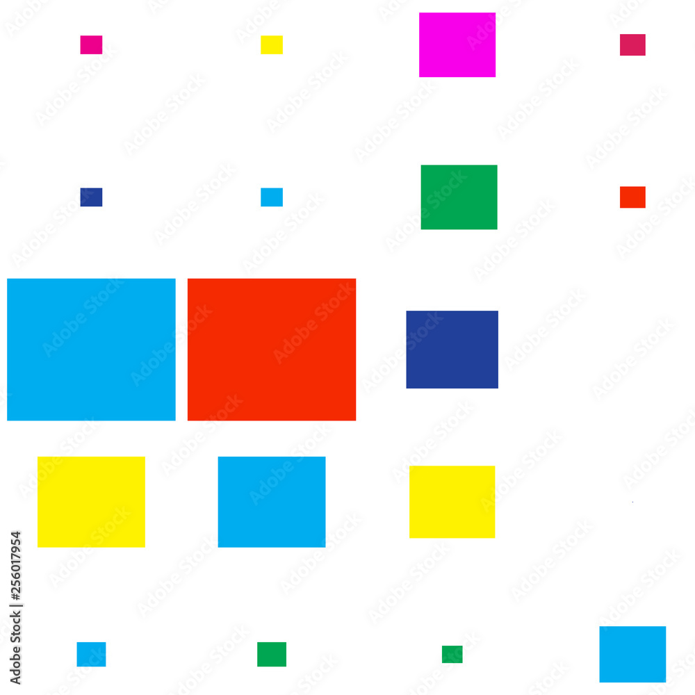 Colored  squares of different sizes
