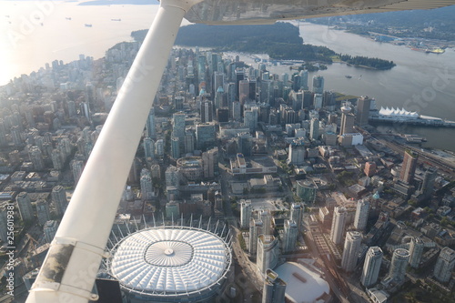 Flight cityscapes of Vancouver