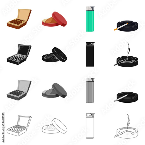 Isolated object of refuse and stop logo. Set of refuse and habit vector icon for stock.