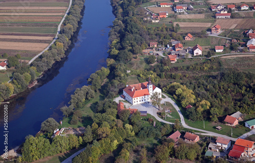 Parish Church of Our Lady of snow and Pauline monastery in Kamensko, Croatia photo