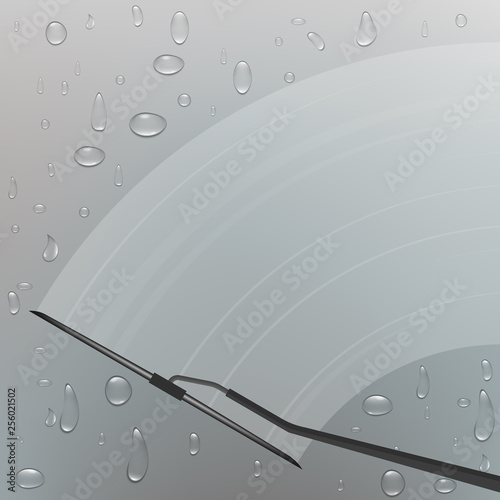 Creative vector illustration of realistic car windscreen wipe glass, wiper cleans the windshield isolated on transparent background. Art design window brush template. Abstract concept graphic element
