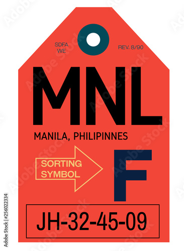 Manila airport luggage tag photo