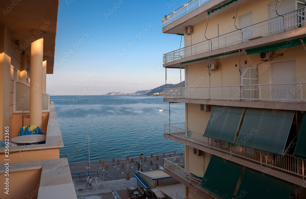 Fototapeta premium A morning view of Ionian sea in Loutraki
