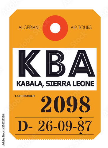 Kabala airport luggage tag