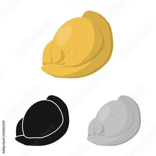 Vector design of ravioli  and pierogi symbol. Collection of ravioli  and pelmeni  stock symbol for web.