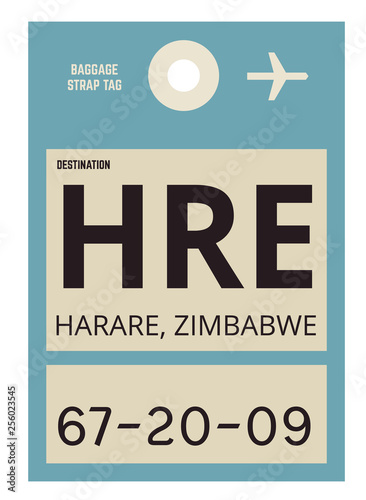 Harare airport luggage tag photo