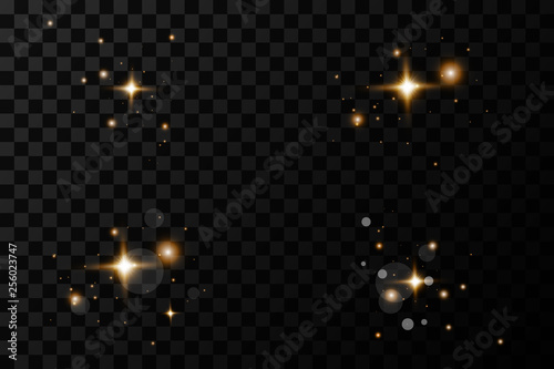 Glow light effect. Vector illustration. Christmas flash. dust