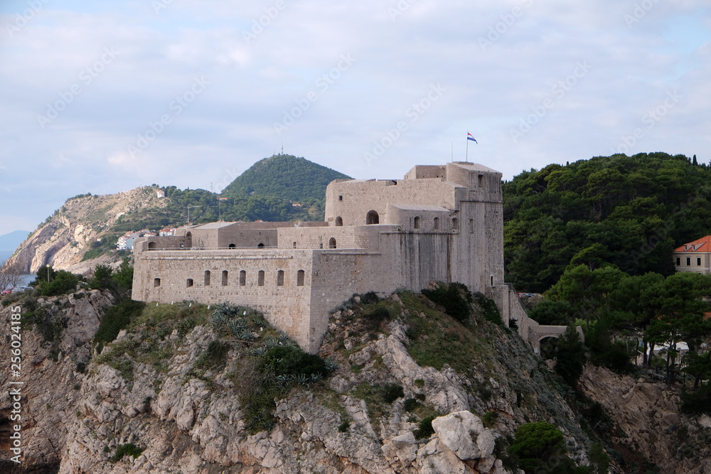 Fort Lovrijenac or St. Lawrence Fortress in Dubrovnik, Croatia 