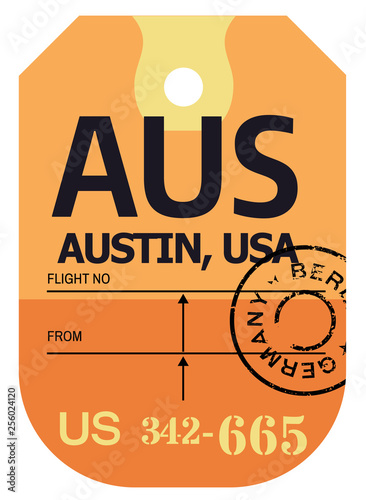 Austin airport luggage tag