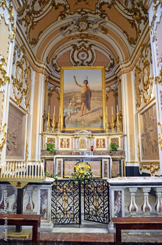 interior of the San Giovanni Battista cathedral built in 1694 in late Baroque style Ragusa Italy 