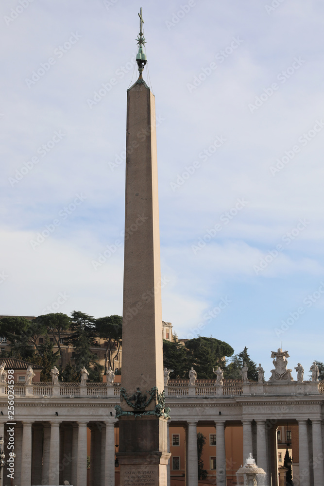 ancient Egyptian obelisk in the square of Saint Peter in the Vat