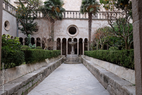 Cloister of the Franciscan monastery of the Friars Minor in Dubrovnik  Croatia 