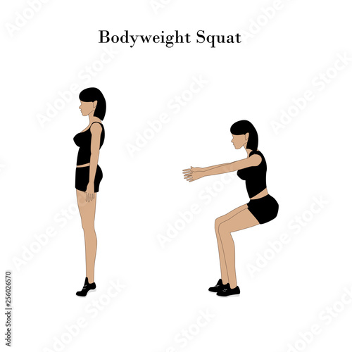 Bodyweight squat exercise workout