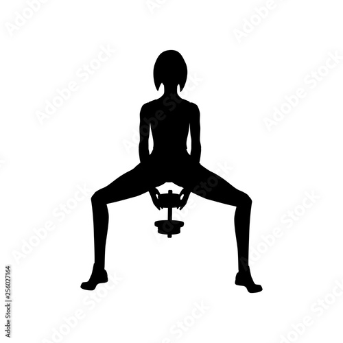 Sumo squat exercise workout silhouette