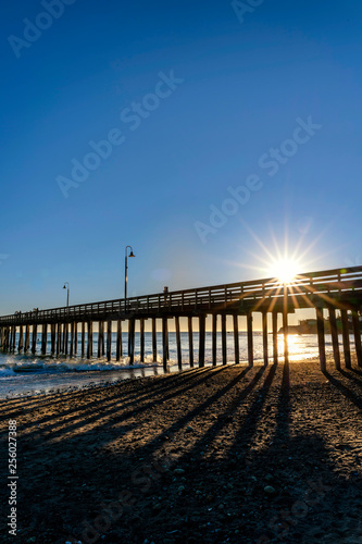 Sunburst at Pier in late Afternoon