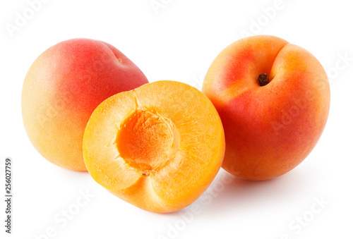 Apricots isolated on white