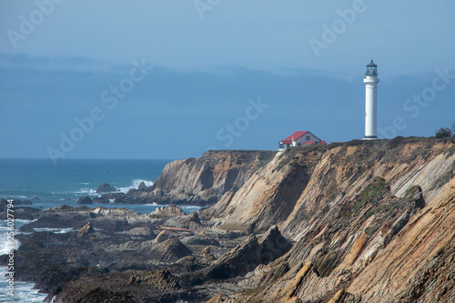 Coast Line Rocks and Lighthouse