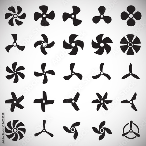 Propeller icons set on white background for graphic and web design. Simple vector sign. Internet concept symbol for website button or mobile app.