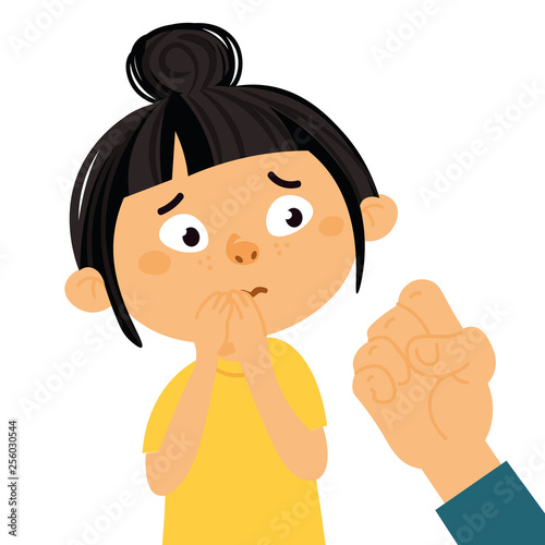 Physical bullying concept. Vector illustration about child abuse, harassment fat and body shaming, racism at school.