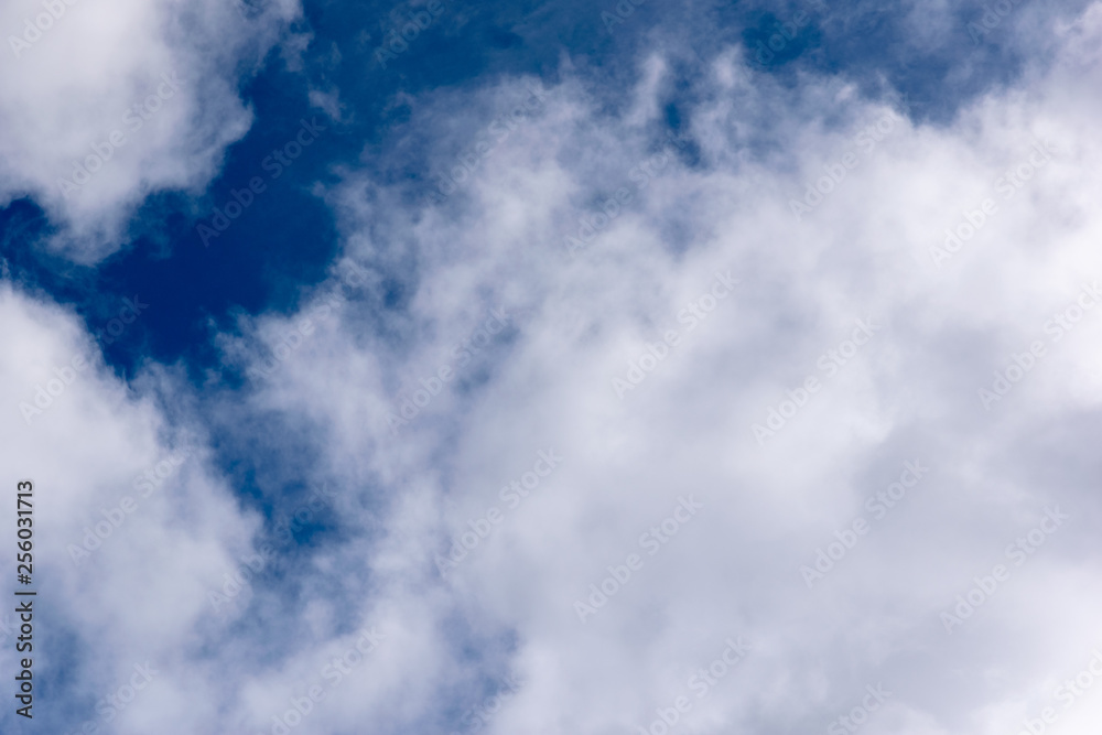 Obraz premium blue sky background with tiny clouds